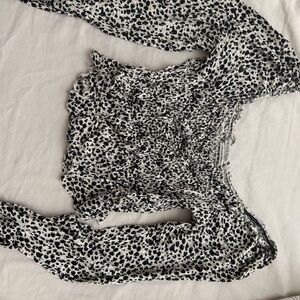 Urban Outfitters Black and White Leopard Print Top